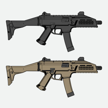design vector gun CZ Scorpion with two color versions	