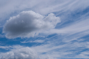 White clouds in the blue sky