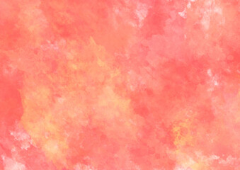 飛沫の見える桃のようなピンクと黄色の水彩風背景素材