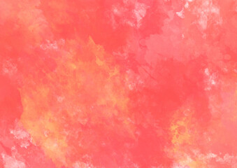 飛沫の見える桃のような赤色と黄色の水彩風背景素材