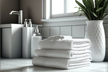 Obraz na płótnie Canvas bathroom interior with towel , ai generated