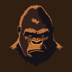Vector art illustrations of an angry gorilla face perfect for logo, mascot or any other design graphic © Arisctur