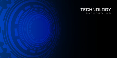 Technology futuristic digital banner with hud element.