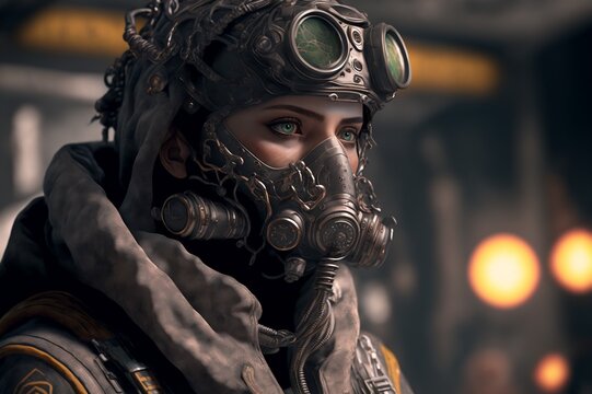 andromeda space pirate crew member, alien tactical gear. generative AI