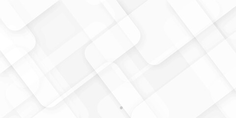 Abstract background with white and gray color technology modern background design . Geometric background with squares in bright light with soft shadows as pattern. Template for branding business .	