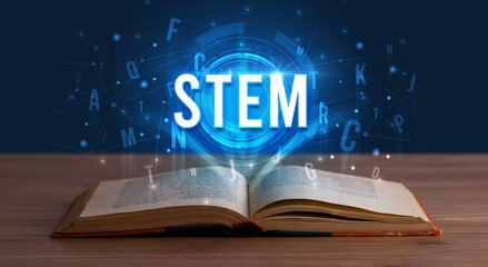 Technology abbreviation coming out from an open book