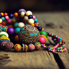 Colorful and stylish beaded necklace.
