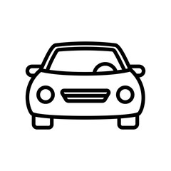 Plakat Car outline vector icon isolated on white background. Car line icon for web, mobile and ui design