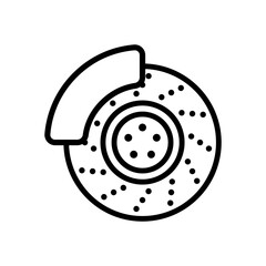 Brake Disk outline vector icon isolated on white background. Brake Disk line icon for web, mobile and ui design