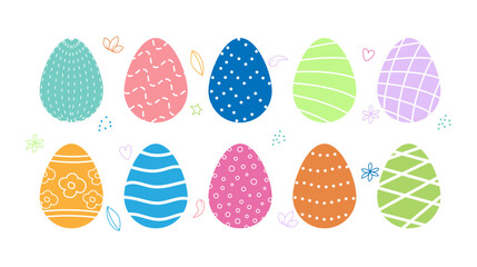 A set of Easter eggs. Colorful colorful eggs for Easter