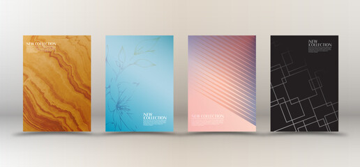 Fototapeta premium A set of modern unusual designs for covers, banners, posters and creative ideas. Vector layout template for elite and premium design
