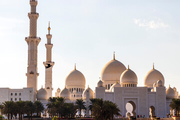 Abu Dhabi, UAE - 11.27.2022 - View of a Sheikh Zayed grand mosque, largest mosque in the country. Religion