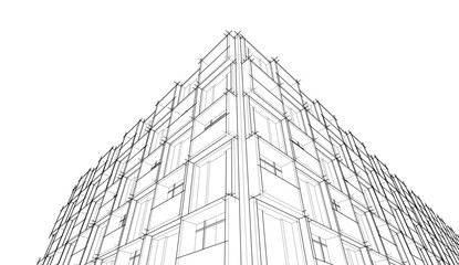 Abstract architecture building