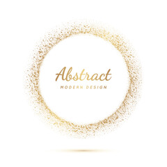Circle gold fading boarder. Luxury golden fading circular with effect halftone. Elegant dot fade frames. Modern ring. Round fadew patterns. Delicate fades element for design print. Vector illustration