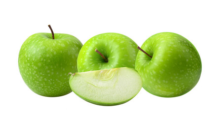Green apple isolated on  transparent png