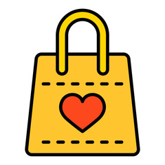 Shopping Bag Filled Line Icon