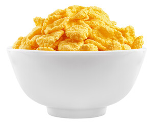 Corn Flakes isolated on white background, clipping path, full depth of field