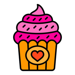 Cupcake Filled Line Icon