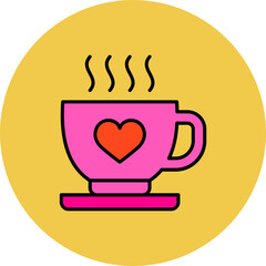 Coffee Multicolor Circle Filled Line Icon