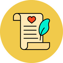 Love Letter Multicolor Circle Filled Line Icon