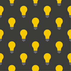 Seamless pattern light bulbs on a gray background