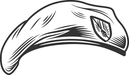 dangerous military cap.eagle tattoo vector illustration