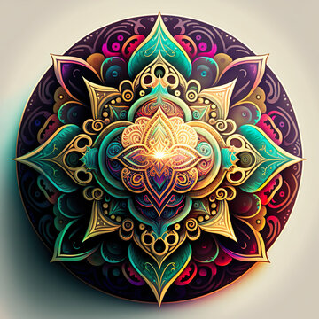 Spiritual Buddhist nirvana mandala, tibetan holy symbol of faith in Buddha