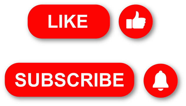 like and subscribe button set, like and subscribe icon PNG