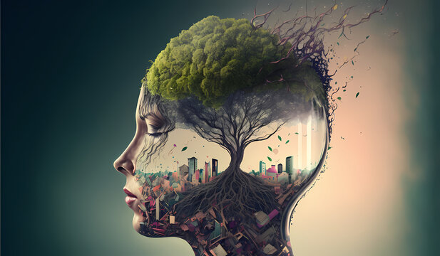 Mental diet and detox illustration