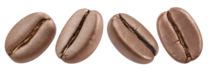 Collection of delicious roasted coffee beans cut out