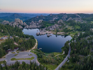 Sunrise over Sylvan Lake South Dakota
