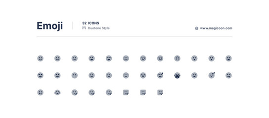 Emoji UI Icons Pack Duotone Style