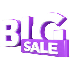 3d Big sale icon, for UI, poster, banner, social media post. 3D rendering