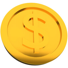 3d dollar coin icon, for UI, poster, banner, social media post. 3D rendering
