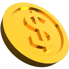 3d dollar coin icon, for UI, poster, banner, social media post. 3D rendering