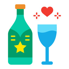 Champagne Flat Icon