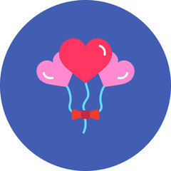 Balloons Multicolor Circle Flat Icon