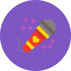 Microphone Multicolor Circle Flat Icon