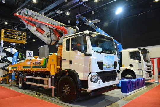 Xcmg concrete pump truck at Philconstruct in Pasay, Philippines