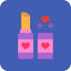 Lipstick Multicolor Round Corner Flat Icon