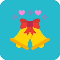 Bell Multicolor Round Corner Flat Icon