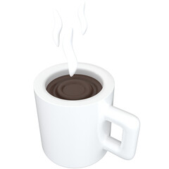 Coffee 3d icon, for UI, poster, banner, social media post. 3D rendering