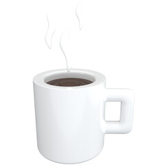 Coffee 3d icon, for UI, poster, banner, social media post. 3D rendering