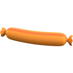 3d sausage icon, for UI, poster, banner, social media post. 3D rendering