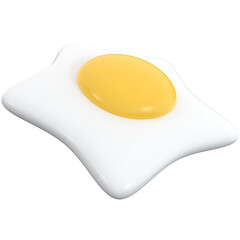 3d fried egg icon, for UI, poster, banner, social media post. 3D rendering