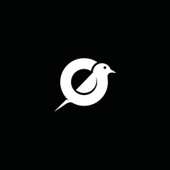 G letter bird logo, circle bird logo,bird logo, icon
