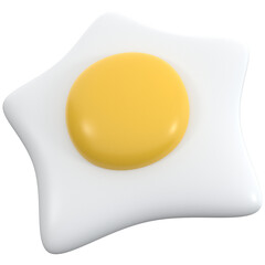 3d fried egg icon, for UI, poster, banner, social media post. 3D rendering