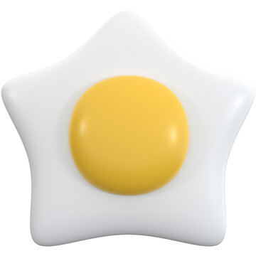 3d fried egg icon, for UI, poster, banner, social media post. 3D rendering