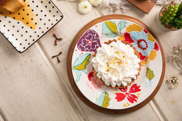 Lemon pye tartlet Assorted peruvian desserts peru sweet food buffet table brunch