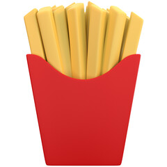 French fries 3d icon, for UI, poster, banner, social media post. 3D rendering